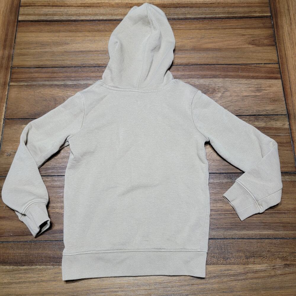 Nike Kids Beige LS Pullover Hoodie Grey Logo - Size Small (4-5 yrs) - Picture 3 of 5